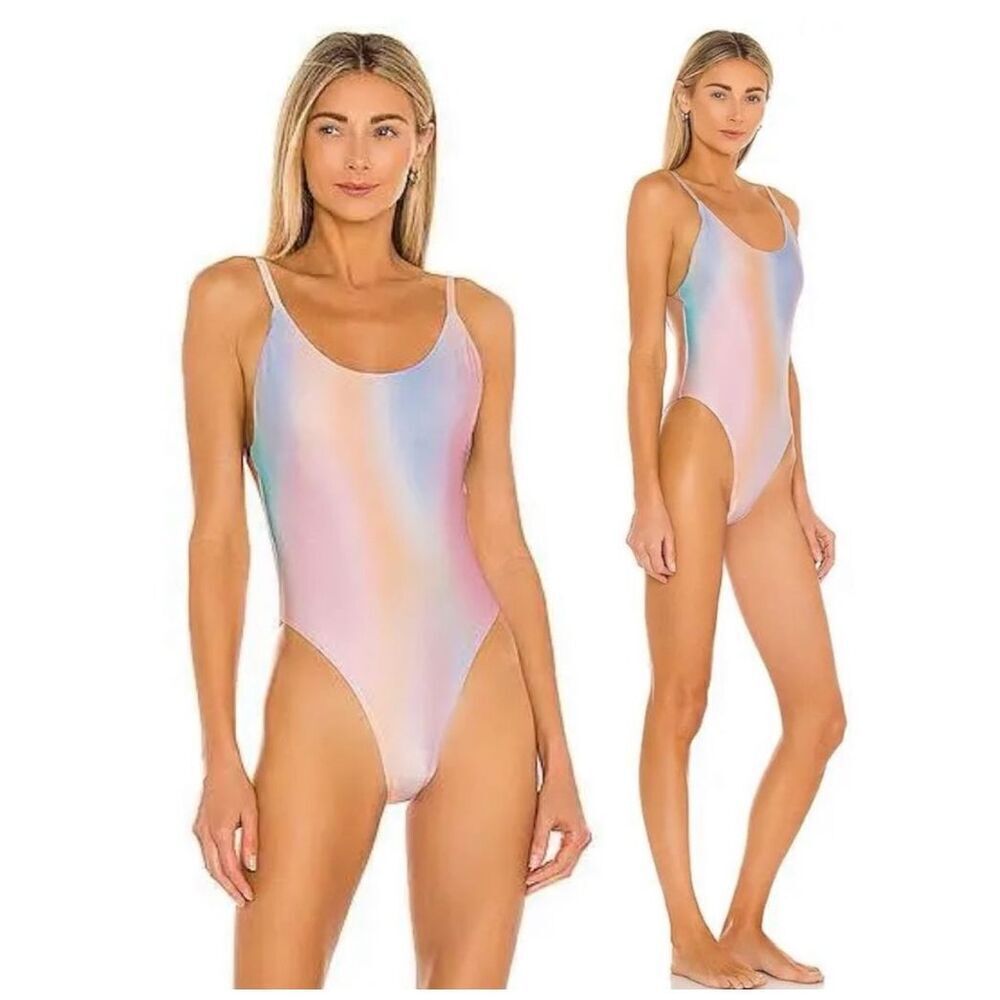 Anthropologie PQ Swim Golden Hour Scoop One Piece Swimsuit sizeβLβ Multicolor